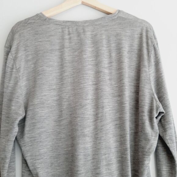 SEG'MENTS | 100% Merino Wool Long Sleeve Base Layer Top V-Neck Gray Sz XL - Picture 7 of 10